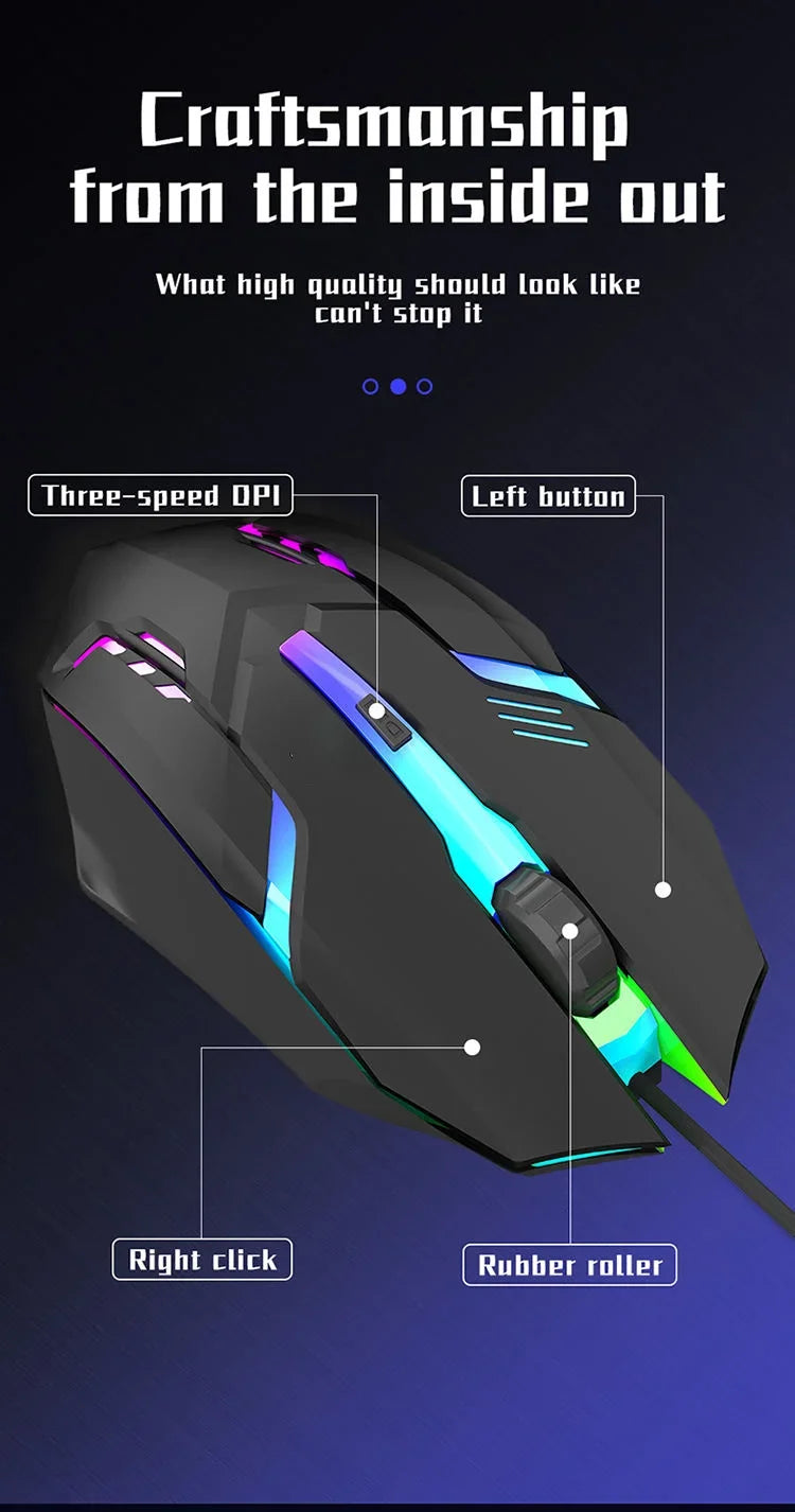 Ergonomic Gaming Mouse | 4-button RGB backlit